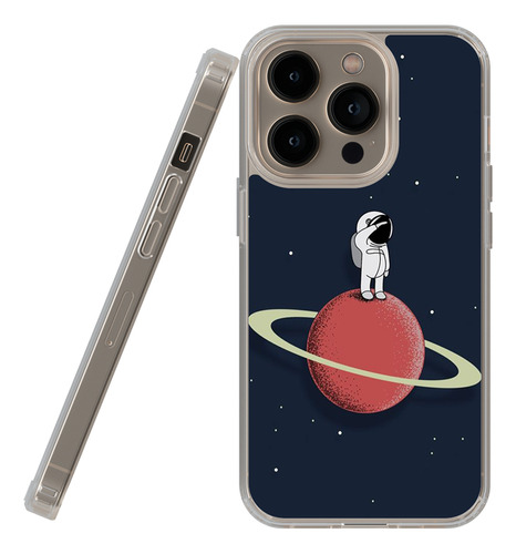 Funda Transparente Para iPhone De Astronauta Luna#