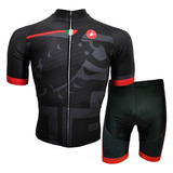 Uniforme Traje Castelli Manga Corta Bicicleta Ruta Jersey