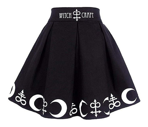 Minifalda Gótica Punk Brujería Luna Magia Hechizo Sym