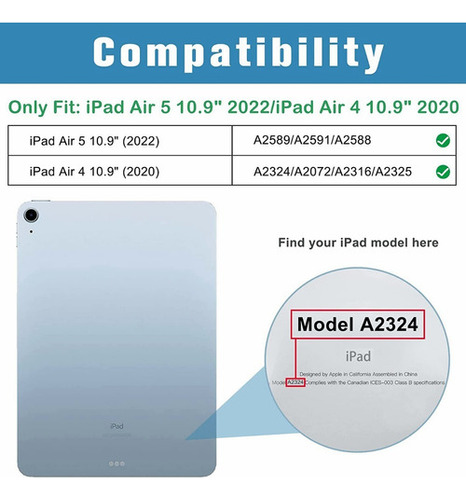 Funda For iPad Air 5ª/air 4ª Generation 10.9 2020 Blue