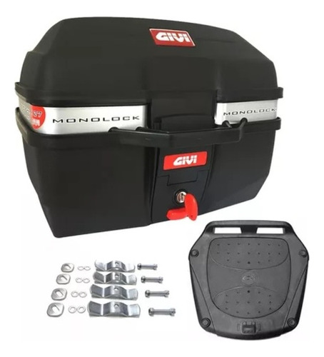 Baú Bauleto Moto Givi Monolock C/base E Kit De Parafusos 27l