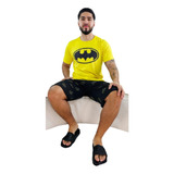 Pijama De Batman Caballero Short Y Camisa Comoda Stretch Dc