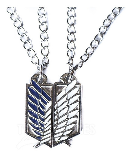 2 Colgantes Collares Anime Attack On Titan Parejas Amistad