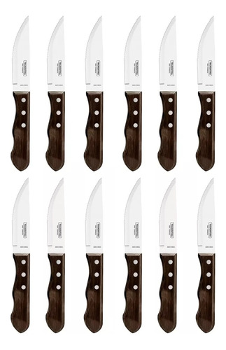 12 Cuchillo Tramontina Jumbo Madera Polywood Roble Oferta Fa