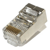 Kit 1000 Conector Blindado Cat6 Rj45 Banhado Ouro Oletech