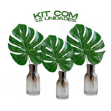 Kit 12 Folhas Costela De Adão Artificial Grande Decorativa