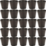 25 Mini Vaso Pote 7 - 150ml Plástico N7 Preto Muda Atacado