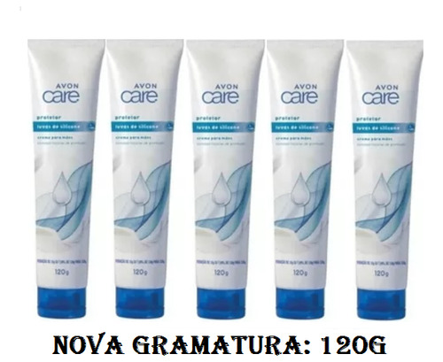 5 Luvas De Silicone Creme Protetor Para Mãos 130g Avon - Kit