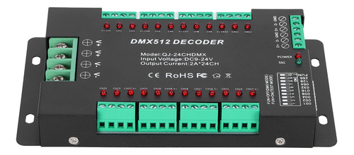 Controlador De Decodificación Dmx512 De 24 Canales Led Color