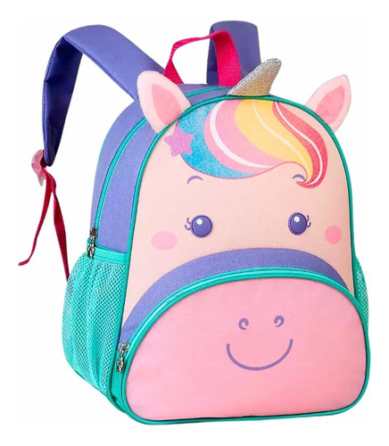 Mochila Infantil Escolar Menina Unicórnio Bolsa Clio Pets