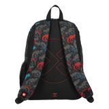 Mochila Xtrem Logan Black Dino Negra Color Gris Oscuro Diseño De La Tela Liso