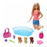 Barbie Doll/pets - Cachorro Baño Tiempo Playset