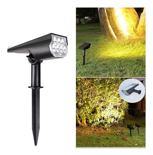 Lámpara Solar Exterior Jardin Pared 7 Led Luz Multicolor