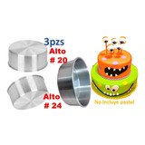  Moldes Altos Pastel Fondant Pan Japonés 3 Pzs  20 Y 24 Cm