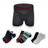 Combo Pack X 6 Boxers + 6 Pares De Medias Soquetes Algodon