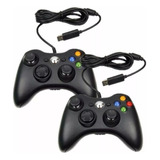 Kit 2 Controle Com Fio Compativel Xbox 360 Usb Pc Gamer