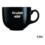 Tazon Jarro Negro Personalizado Con Logo X 20u. Cerámica