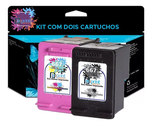 Kit Cartucho 667xl Preto + Colorido