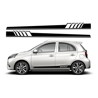 Calcomanía Sticker Franjas Para Nissan March Mod 2