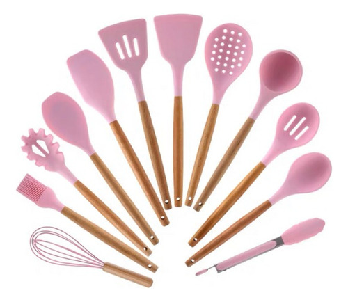 Kit Utensílios De Cozinha De Silicone Antiaderente 12pçs 