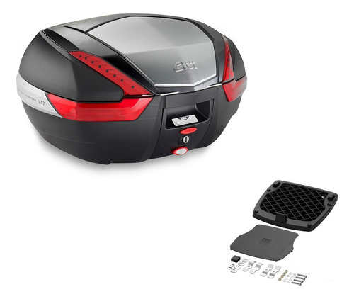 Bau Traseiro Givi 47l V47 Monokey 2 Capacetes + Base E250