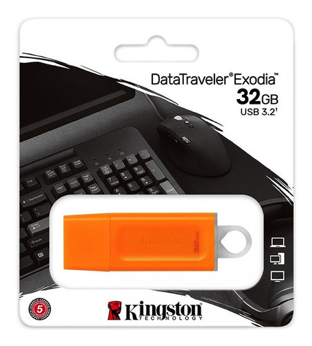 Usb Kingston Dt Exodia 32gb Usb 3.2 Kc-u2g32-7go Naranja