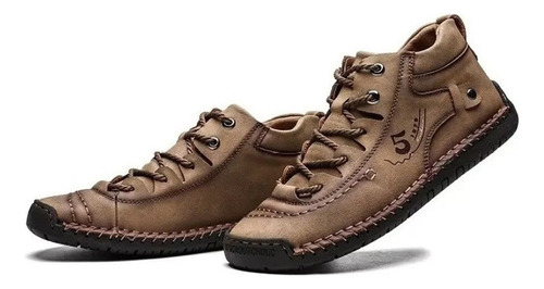 Botas De Tobillo De Cuero Casual Para Hombre Senderismo