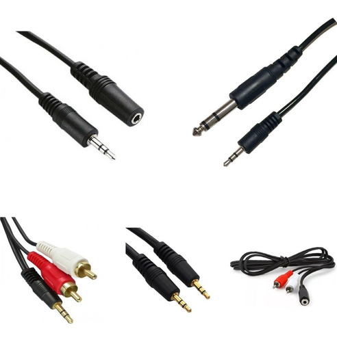 Kit Cabo Extensao Extensor Auxiliar P2 P10 Rca Macho Femea 