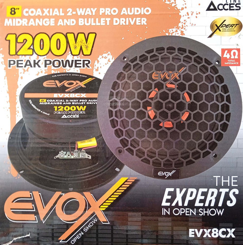 Par De Medios Rangos De 8. Evox . Evx8cx . Coaxial. 4 Ohms. 