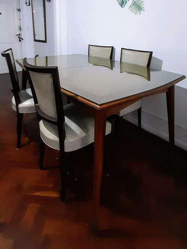 Juego De Comedor Living Mesa + Sillas Madera