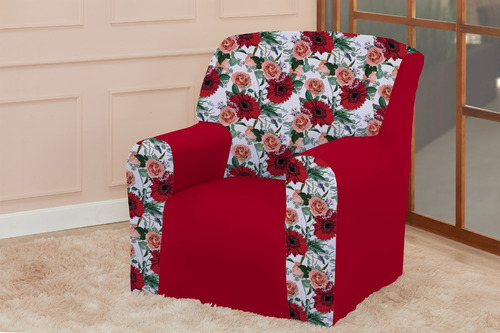 Capa Poltrona Papai Sofa 1 Lugar Coladinha Mista Estampada