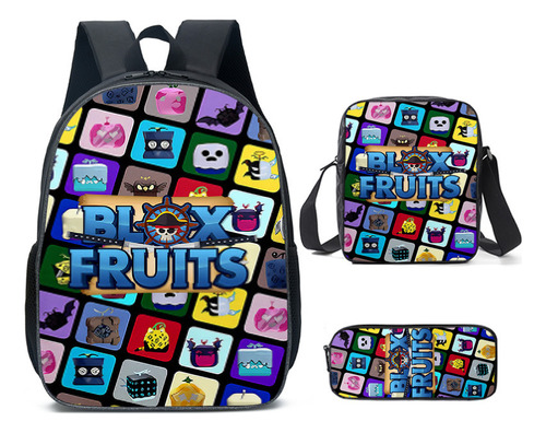 Estudiante Bolsa Escolar Fruta Cartoon Mochila 3 Pcs Set 8