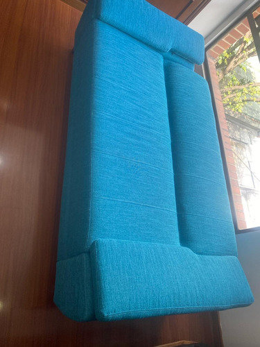 Como Nuevo Sofa Cama Doble Azul Aguamarina 3 Posiciones