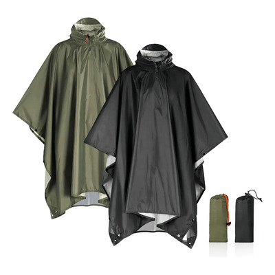 2pz Chubasquero Impermeable Portátil Con Manga Con Capucha