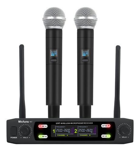 Micrófono Portátil Micfuns K7 Professional Wireless 2 Vhf Mh