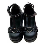 Zapatos Lolita Bowknot Oscuro Goth Punk Plataforma Loli