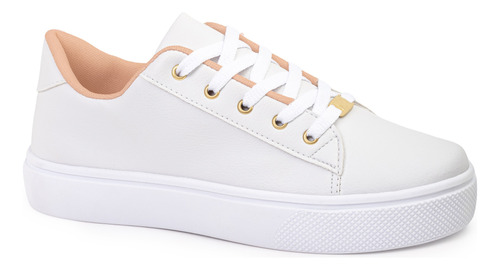 Tenis Feminino Star Casual Sapatenis Branco Leve Confortável