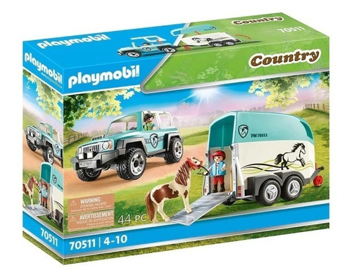 Playmobil 70511 Coche Con Remolque Para Poni Country
