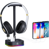 Soporte Para Auriculares Rgb Y Tira De Alimentación 2 En 1 S