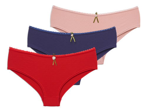 Pack X3 Bombacha Culotte Plumeti Sol Y Oro Art. 43239sy