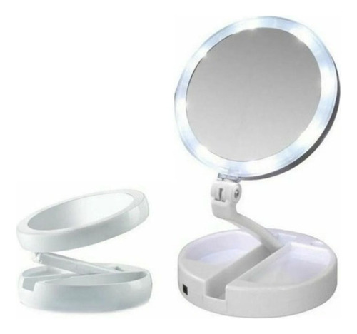 Espelho Portátil Articulado Porta Maquiagem C/ Led Prático