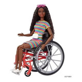 Boneca Barbie Cadeirante Negra Original Mattel