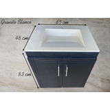 Mueble De Baño Moderno Tocador Con Lavabo Granito Bco 65cm