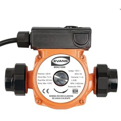 Recirculadora Agua Caliente 120w 3 Velocidades Evans | Envío gratis