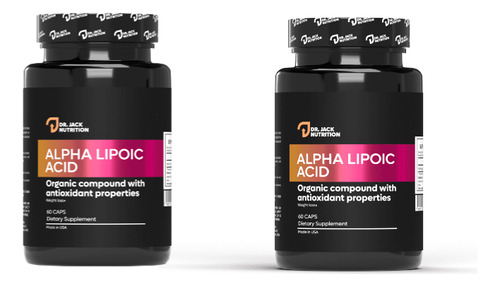 Pack 2x Acido Alfa Lipoico - 600 Mg | Dr Jack Nutrition Sabor Sin Sabor