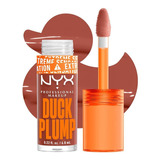 Brillo De Labios Con Efecto Plump, Duck Plump, Nyx Cosmetics Acabado Brillante Color Brown Of Applause
