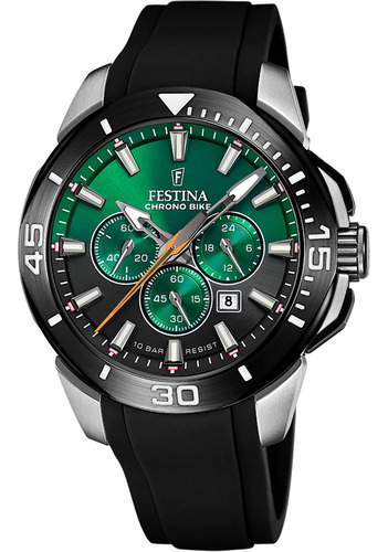 Reloj Festina Chrono Bike Hombre Verde Sumergible F20642.c