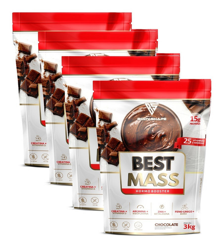 Combo 4x Hipercalórico Best Mass 3kg  - Body Shape