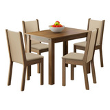 Juego De Comedor Cíntia Madesa Tapa De Madera 4 Sillas - M/c