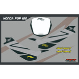 Kit De Calcos Hona Pop 100 Negro Hrc Dual Sport